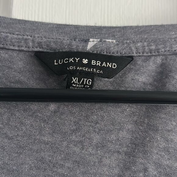Lucky Brand NEW Twist Front Star Print Short Sleeve Tee Size XL - Picture 3 of 5